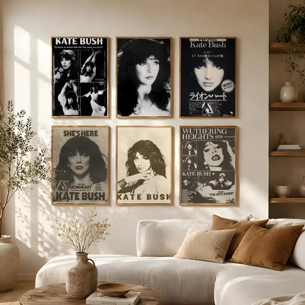 Singer Kate Bush Poster Self Adhesive Bar Wall Decal Waterproof Vinyl Sticker Modern Art Wall Poster Cafe Home Decor