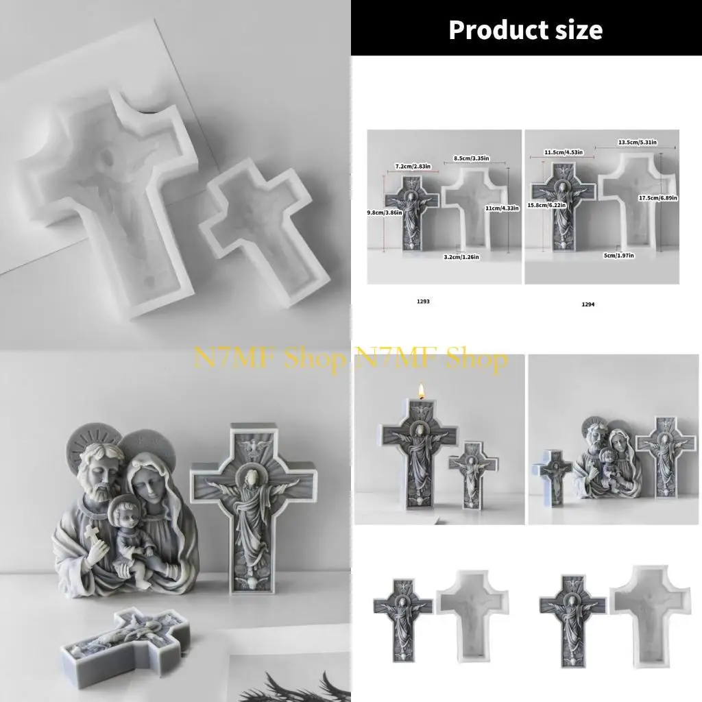 

N7MF Reusable Religious Silicone Mold Handmade Supplies Silicone Portable Molds Perfect for Candle Creation