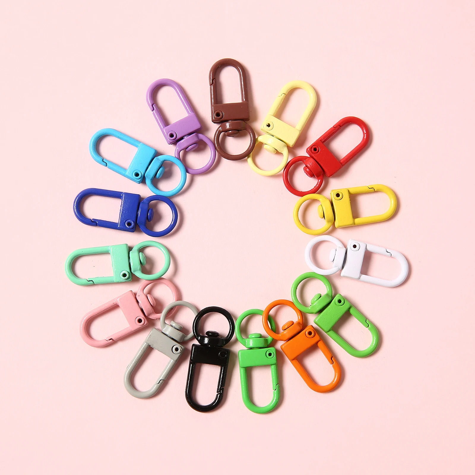 10/50/100 PCS Aluminium Alloy Colorful Snap Lobster Clasp Hooks Carabiner Keychains Clasp Safety Bukle Keychain DIY Supplies