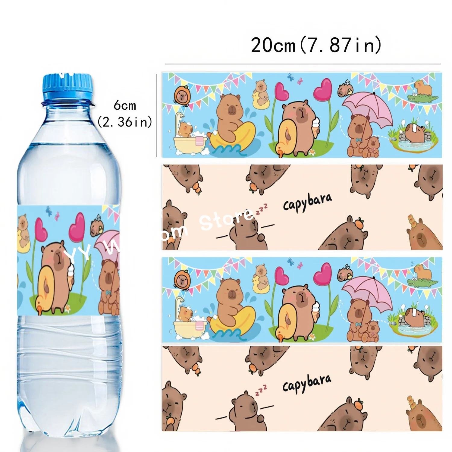 

Stickers Capybara Water Bottle Label Birthday Decoration Capybara Stickers Bottle Sticker Capybara Birthday Girl Party Favors