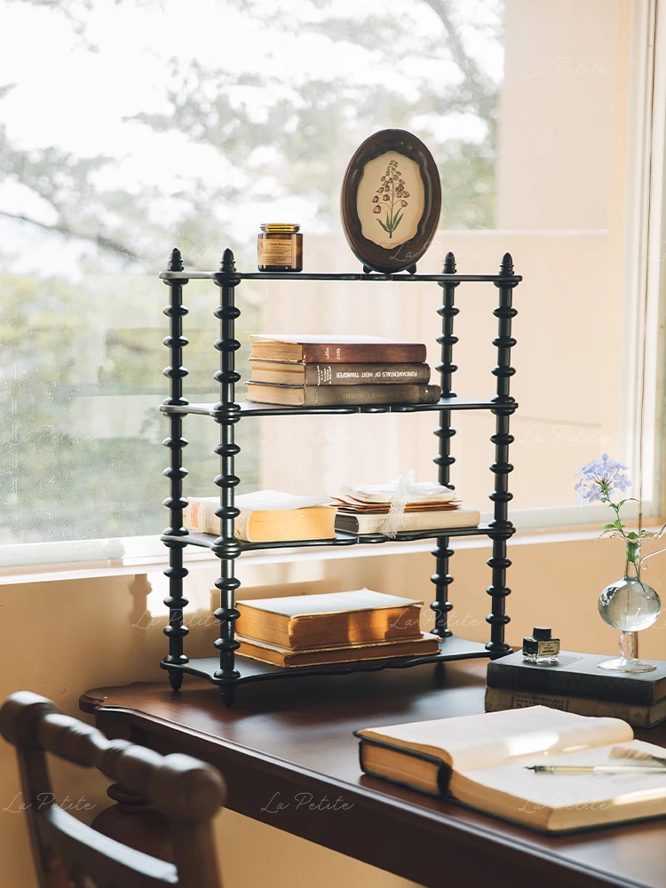 Medieval storage rack Four-layer rack Desktop decorative display rack Living room wall display Cup holder