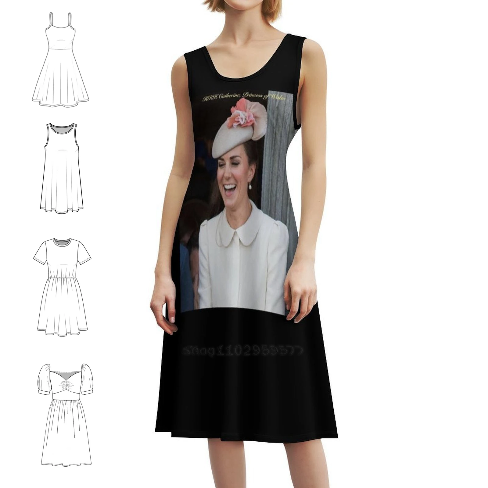 دوقة الآن كاثرين أميرة ويلز بلجيكا 2014 فستان على الطراز الكوري للنساء فستان كاجوال أنيق للحفلات أو اليومية #1
