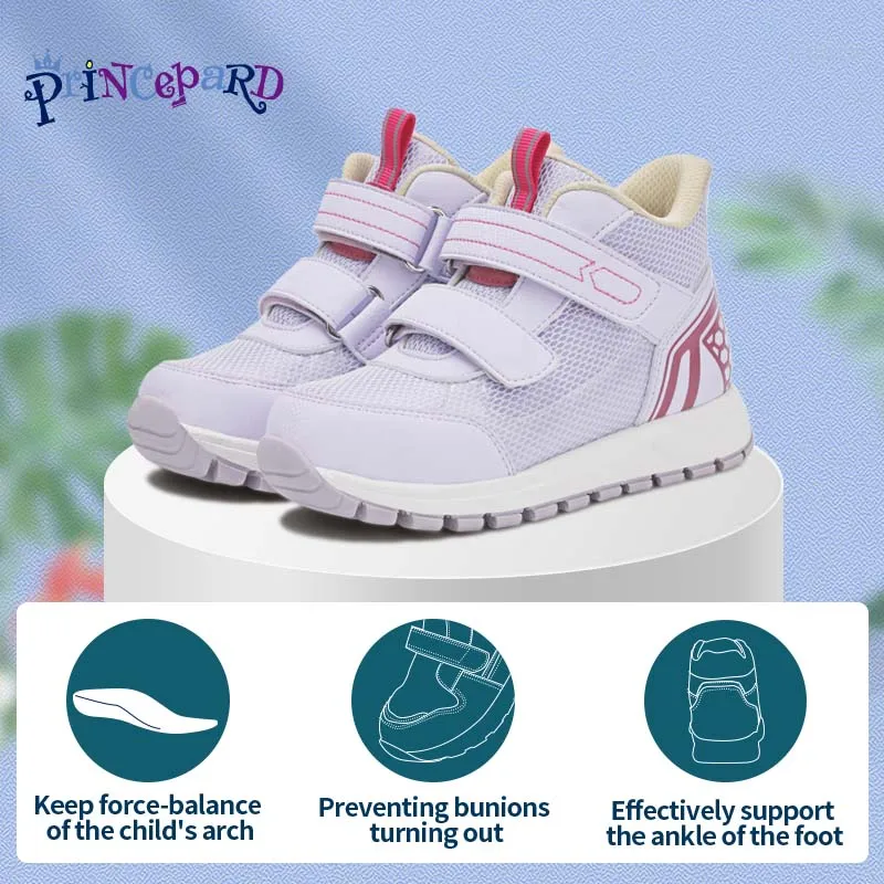 PRINCE PARD Orthopedic Kids Causual Shoes, Toddler Children Sneakers with Arch & Ankle Support Corrective Flat Foot Feetwear