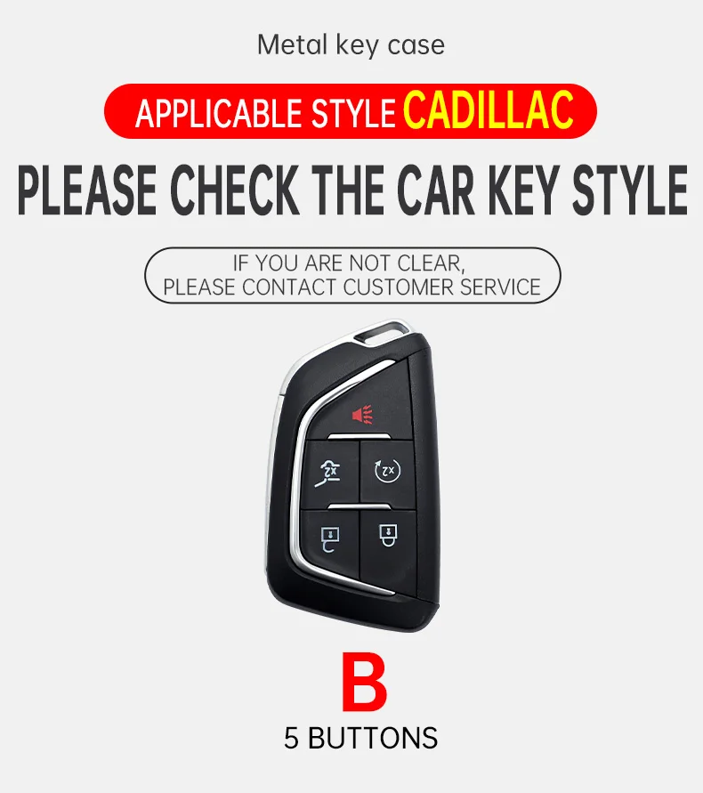 Key Fob Cover Case For Cadillac For GMC Sierra Yukon 2023 2024 For Chevrolet Silverado 1500 Suburban Tahoe Alloy Leather Keychai
