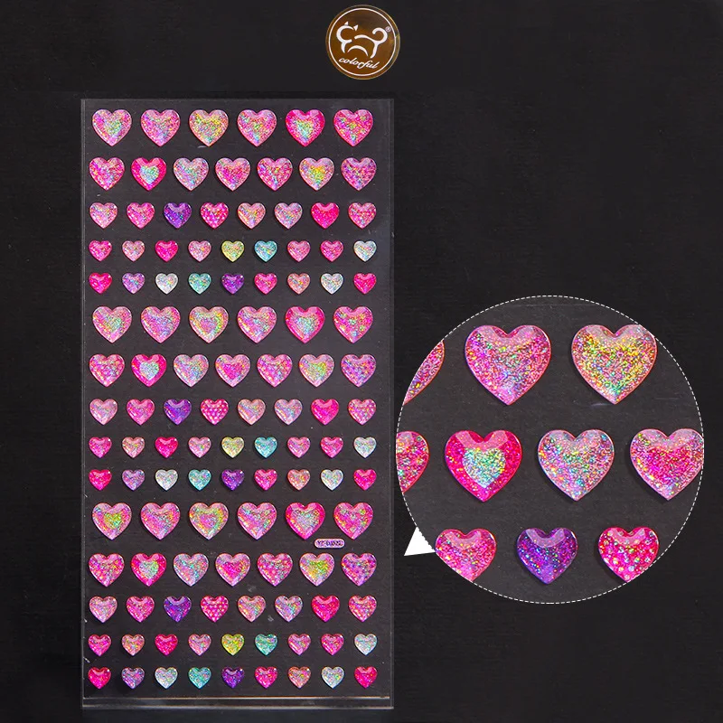 Crystal Love Star Sticker 3D Shiny Gem Three-Dimensional Sticker Phone Notebook Diary DIY Gift Decoration For Girl