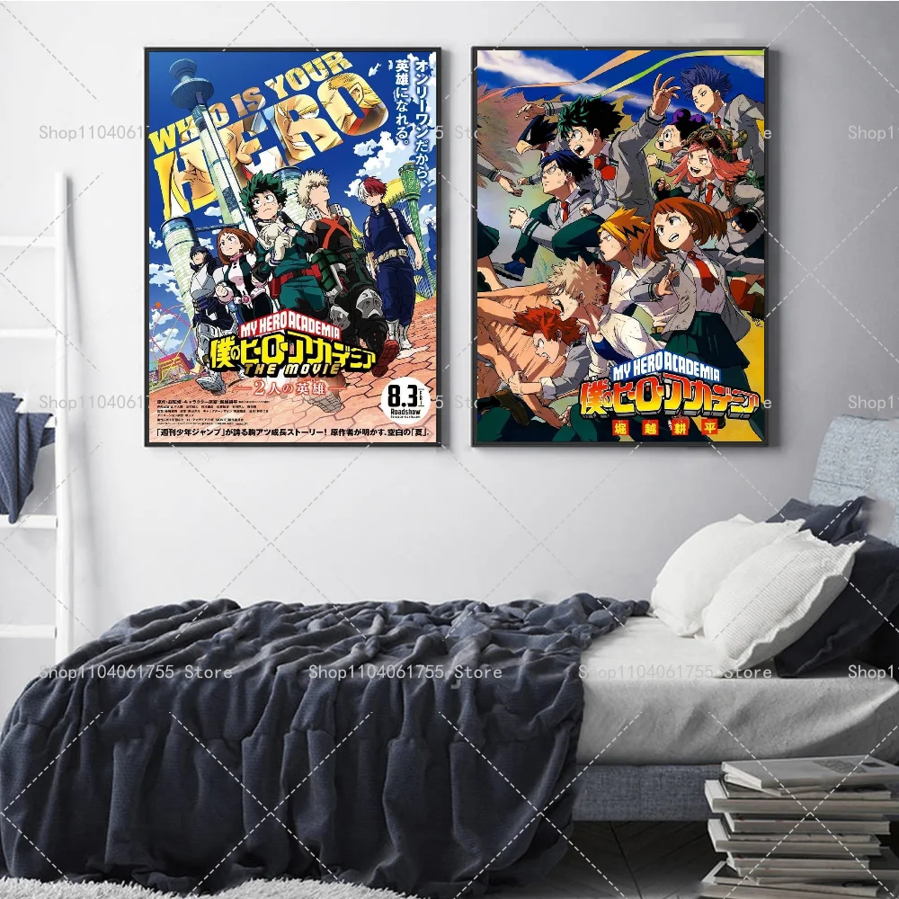 1 قطعة My Hero Academia ملصق فني ذاتي اللصق مقاوم للماء ورق ملصق مقهى بار غرفة جدار ديكور