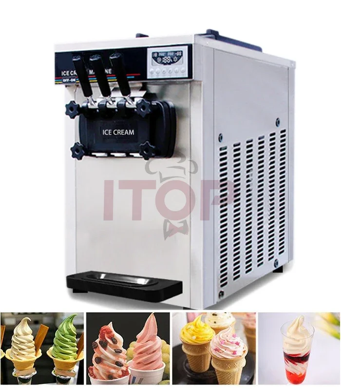 Soft Ice Cream Machine Different Shape Head Three Flavors Portable Table Top Commercial Kitchen Equipment With CE