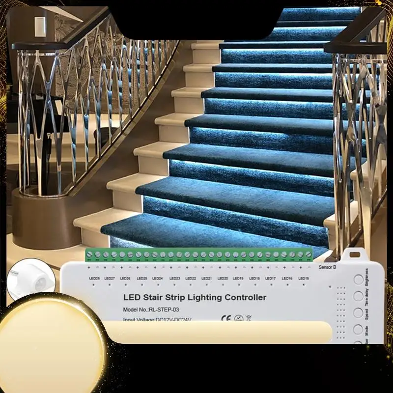 

Smart Stair Induction Controller LED Strip Dimmer Stairway Light Controller Stair Sensor Controller