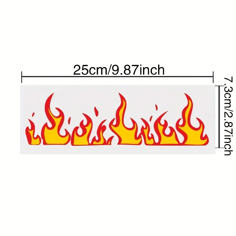قطعة واحدة من ملصق الدراجات النارية بنمط اللهب، ملصق بتصميم ديناميكي للدراجات النارية، ملحق التخصيص الخارجي