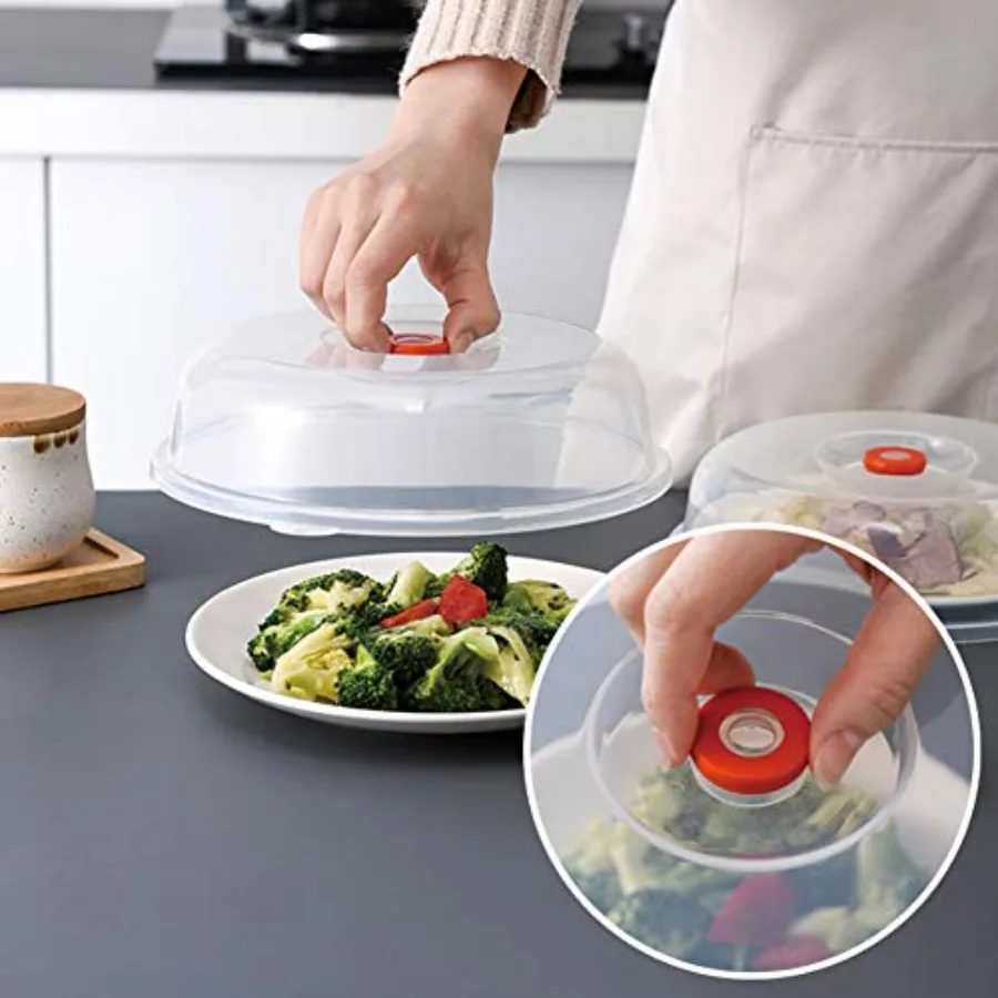 

Microwave Splatter Cover, 9 Inch Splash Proof Cover for Microwave Oven Heat-Resistant Food Hot Dishes Cover White