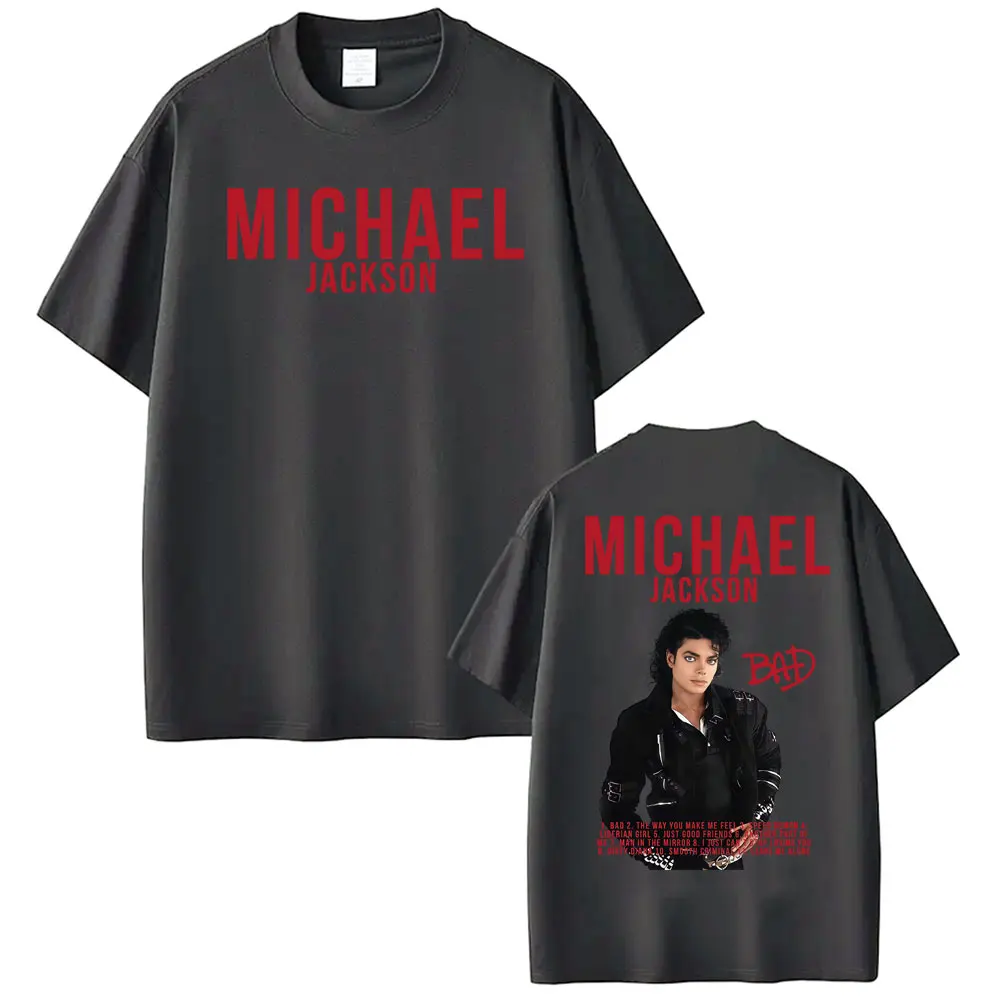 King of Pop Michael Jackson Bad Era Graphics T Shirts Men Women Fashion Classic Pop Music T-shirt Short Sleeve Oversized T Shirt