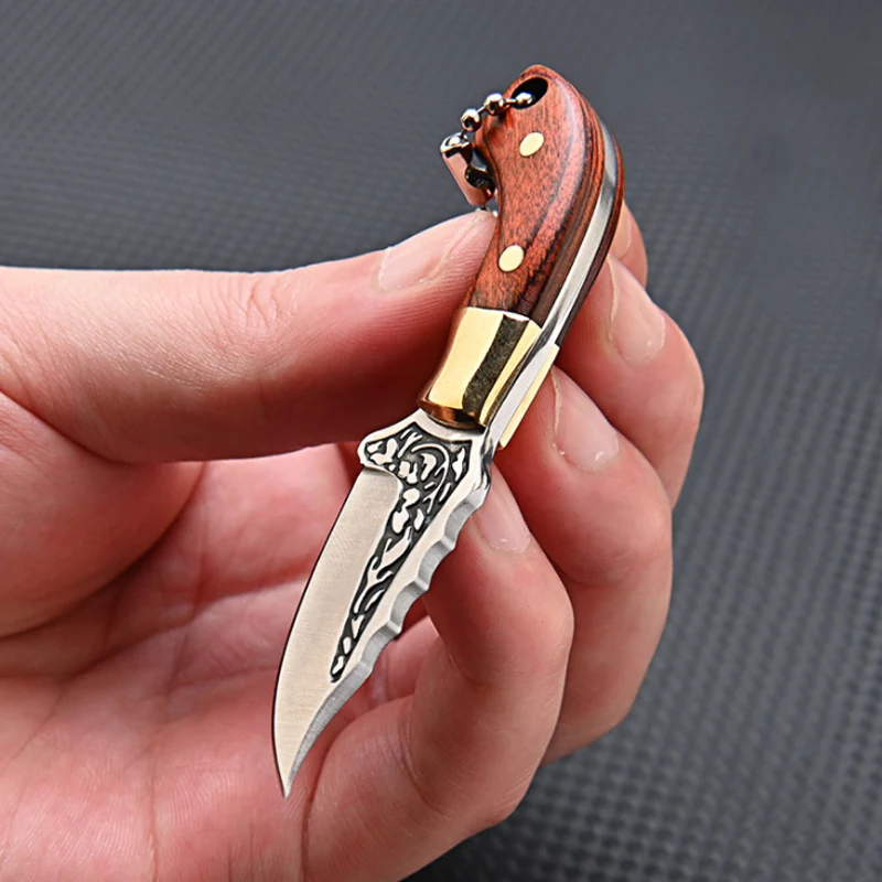 Mini Kitchen Knife Portable Stainless Steel Knife Demolition Express Collection Knife Cut Fruit Keychain Ornament Gift Knife