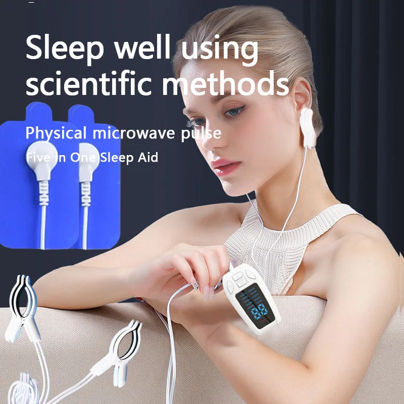 

Профессиональное устройство для сна CES - низкочастотная импульсная терапия EMS Sleep Aid с многоразовыми зажимами для ушей для домашнего использования