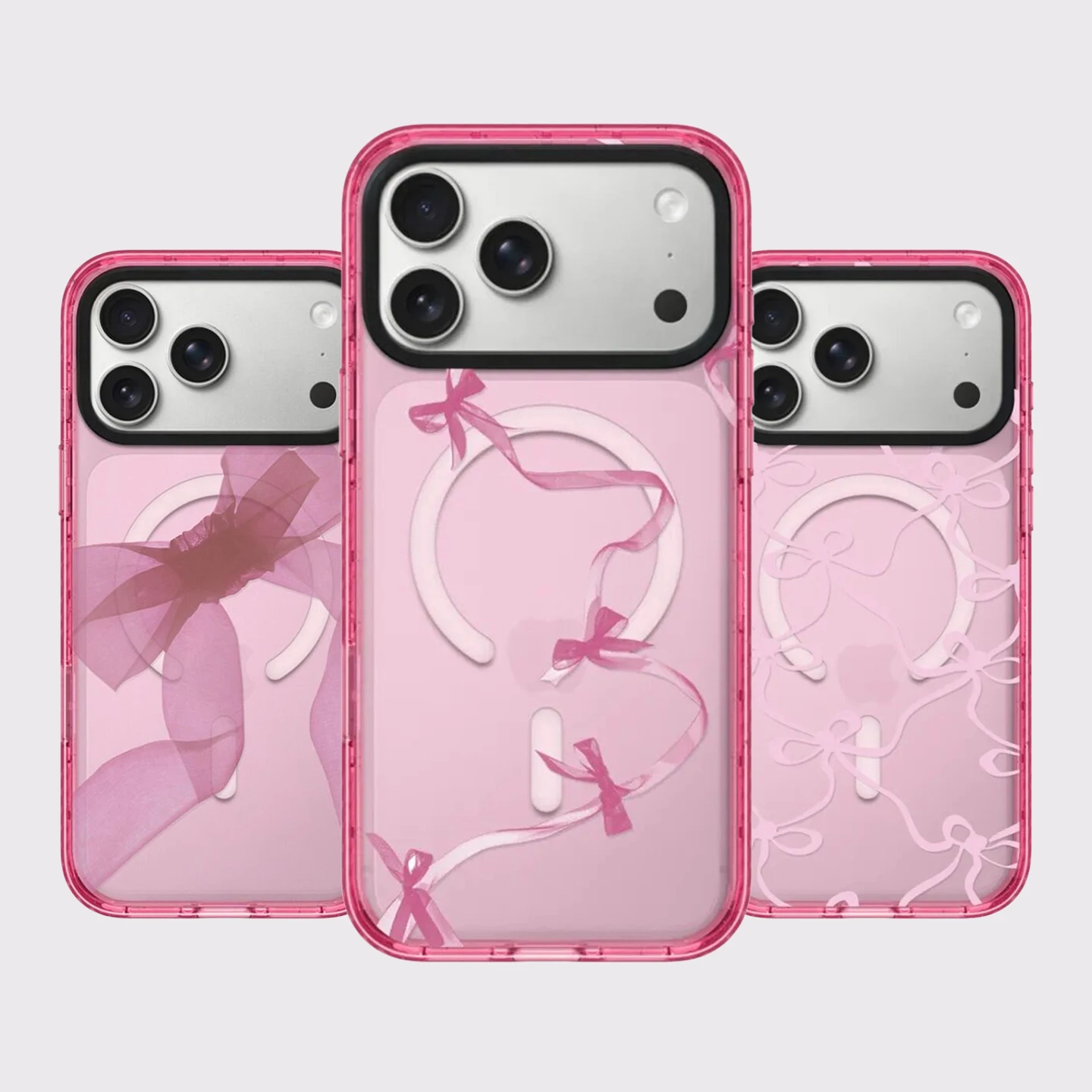 Ribbon Impact Pink Border Magnetic Cover for IPhone 12 13 14 15 16 17 Pro Max Case for IPhone 17 Air