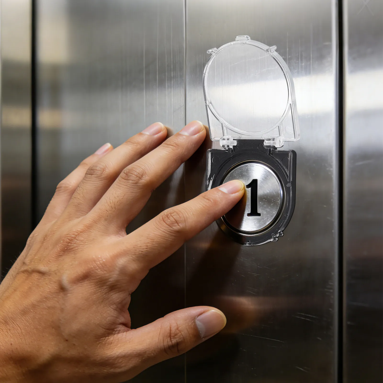 4 pièces, couvercle de protection pour bouton d'ascenseur, boîtier transparent en plastique pour interrupteur d'alimentation, protection de sécurité pour ordinateur et machine à laver