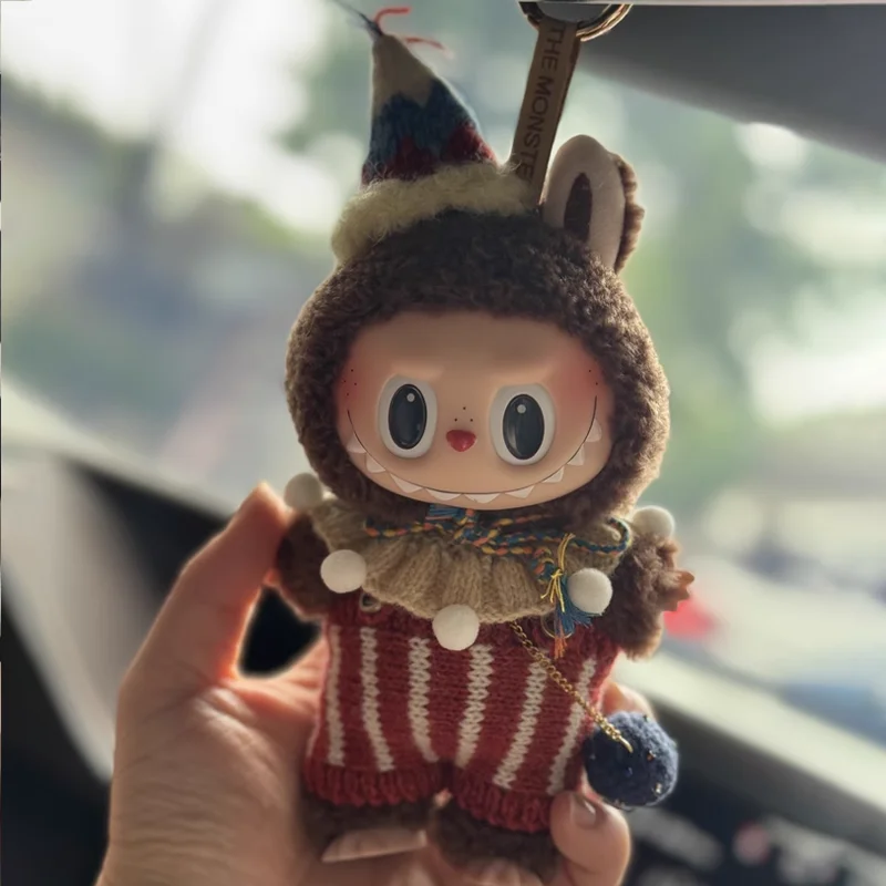 

For labubu clothes only clothes no dolls Vinyl Clothes Circus Stick Needle Set Heartbeat Macaron 17cm gift