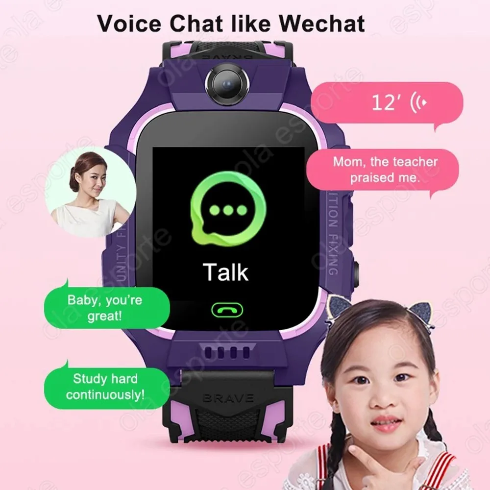 Smart BluetoothCall Watch For Kids Alarm LBS Tracker Location SOS Emergency Help Voice Chat Dual Camera Waterproof For BoysGirls