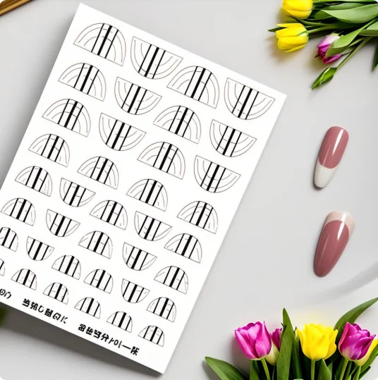 Nail Forms Fringe Tip Guides Sticker Nail Art Tips Guides Stickers Stencil Strips Nail Tools French Manicure Strip Diy Wavy Line