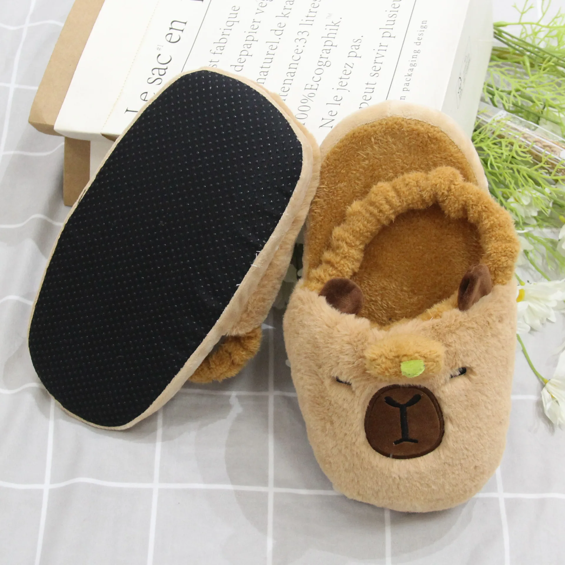 Clearance Sale Cute Cartoon Capybara Dolphin Mouse Plush Slippers Cute Indoor Warm Cotton Plush Slippers