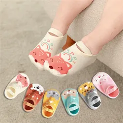 Cute Baby Anti-slip Socks Kids Slippers Newborn Warm Crib Floor Shoes With Rubber Sole For 0-24month Children Boy Toddler Shoes