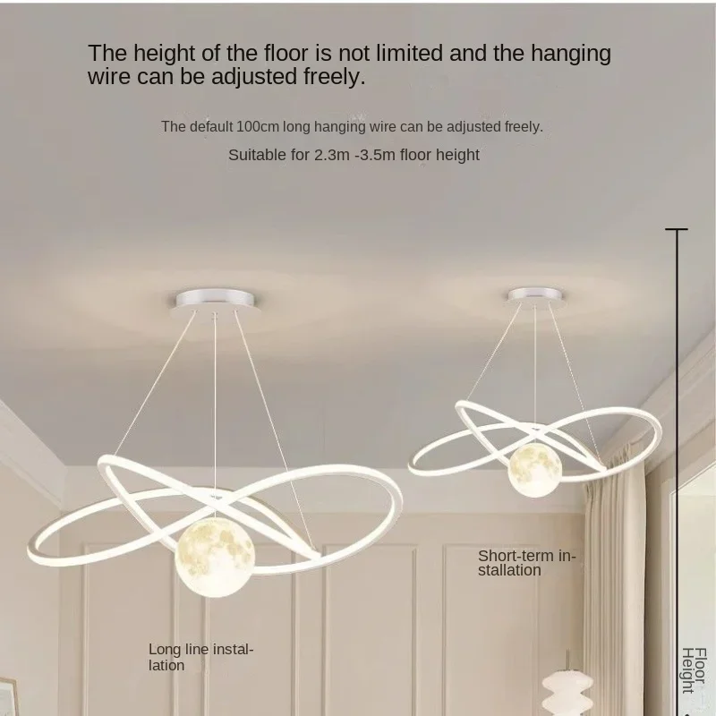 

protection dining room chandelier Nordic creative around the moon lighting modern simple table bar lying