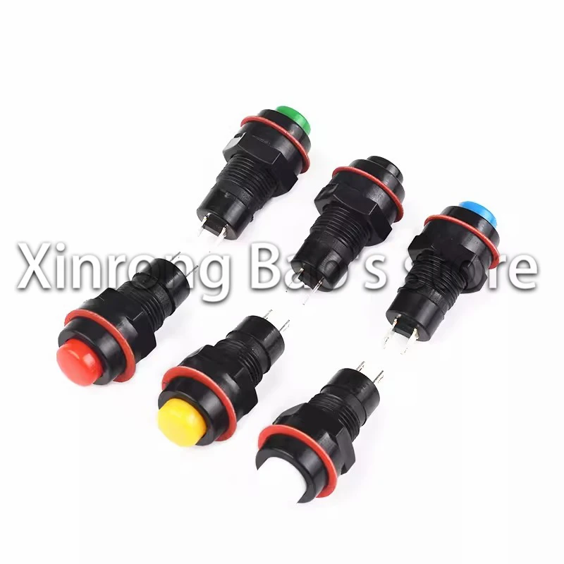 6pcs DS-211 DS-213 Push Button Switch 10mm Momentary / Self Locking Round Button Switch DS211 DS213 miniature