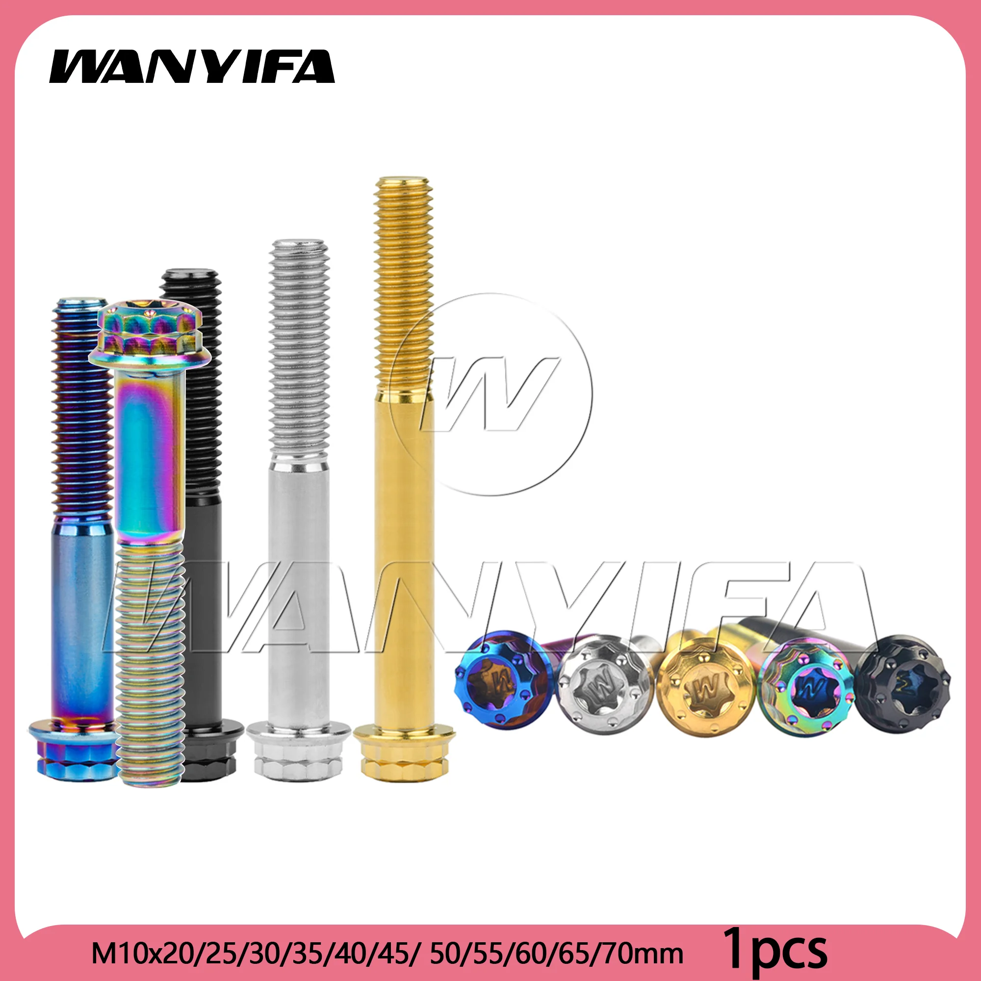 

Wanyifa Titanium Bolt M10x20/25/30/35/40/45/ 50/55/60/65/70mm Flange 12 Point Torx Head Screw for Motorcycle Car