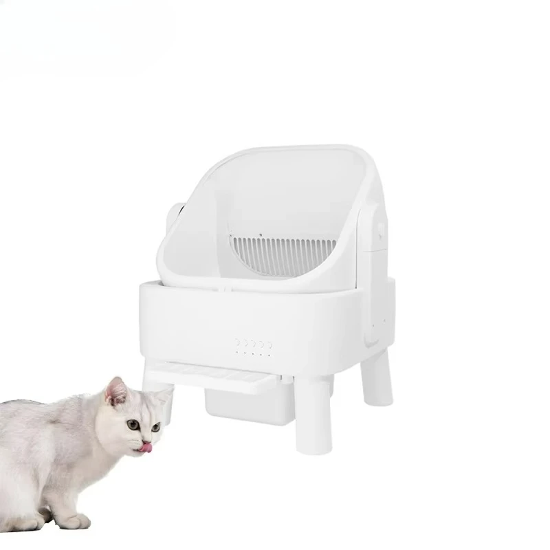 

80L Smart Self-Cleaning Eco-Friendly Plastic Cat Litter Box WiFi App Control & UV Sterilization for Multi-Cat Household OEM