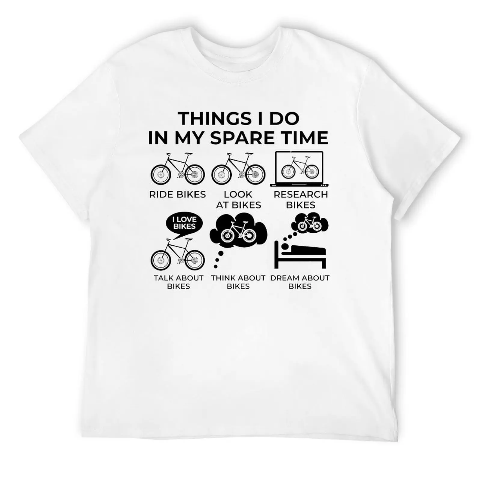 Things I Do In My Spare Time Bike Crewneck T-shirt Move Tshirt Top Quality Funny Novelty Leisure USA Size