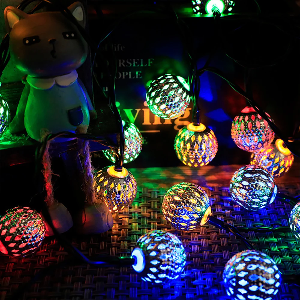 Bubble ball light Solar String Lights Outdoor LED IP65 Waterproof Twinkle Lights Copper Wire Fairy Lights for Xmas Tree Garden