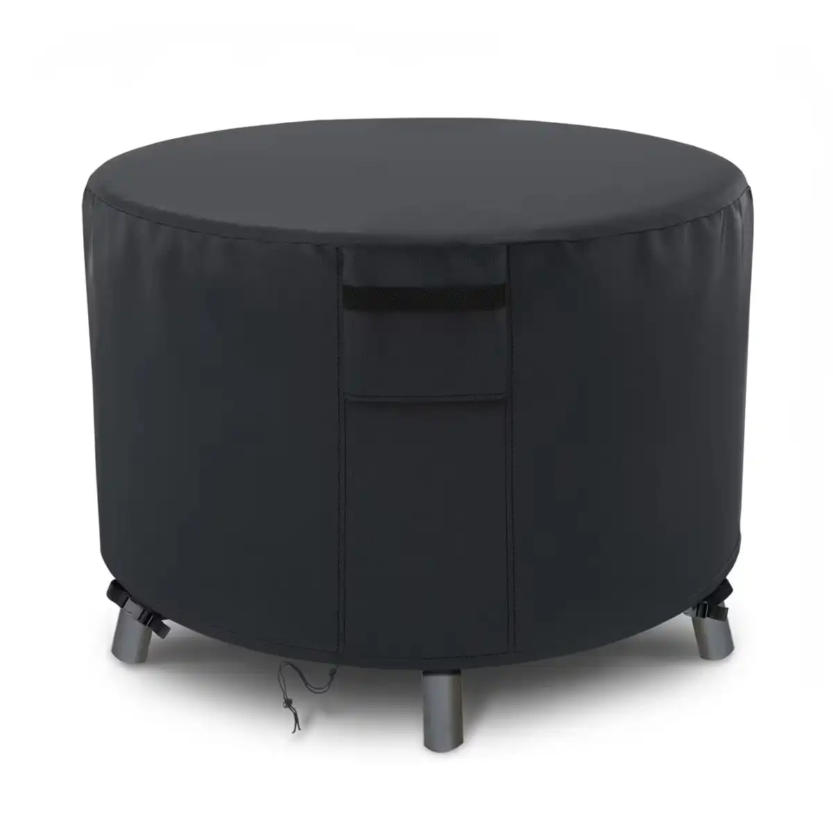 Housse de protection ronde pour foyer extérieur, imperméable, robuste, résistante aux UV et au vent, pour table de feu et foyer de patio