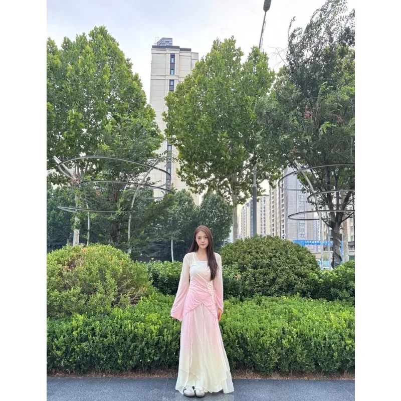 Classical Dance Performance Costumes Female Butterfly Elegant Fairy Gas Top Body Rhyme Gauze Chinese Ancient Style Practice Set