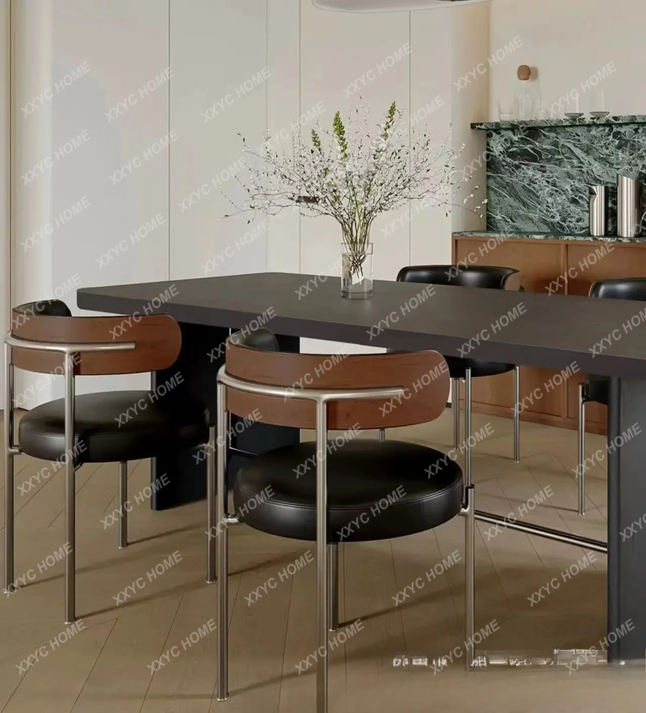 retro solid wood rock slab dining table medium antique small apartment rectangular household rock slab dining table