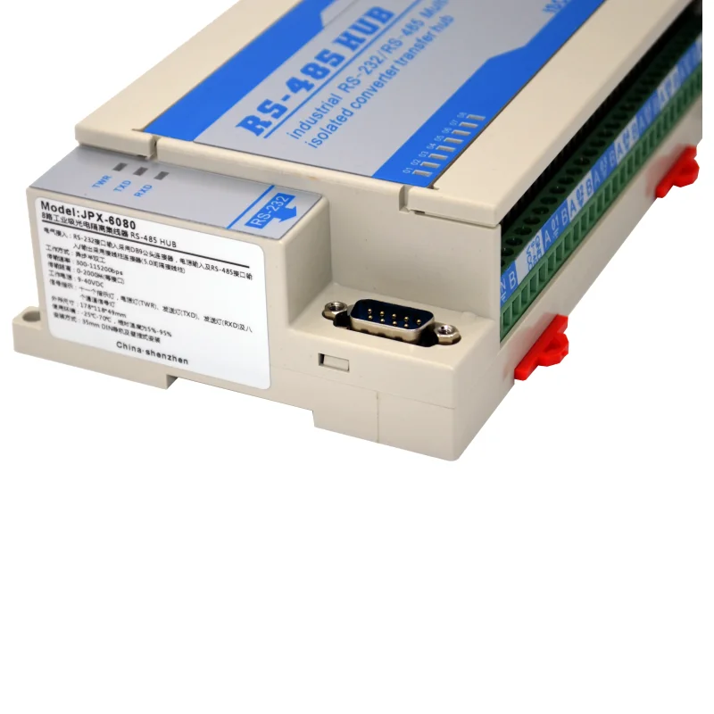 Lightning Protection Isolation Bidirectional 8CH 8Port RS485 Hub Sharing Repeater Device Splitter