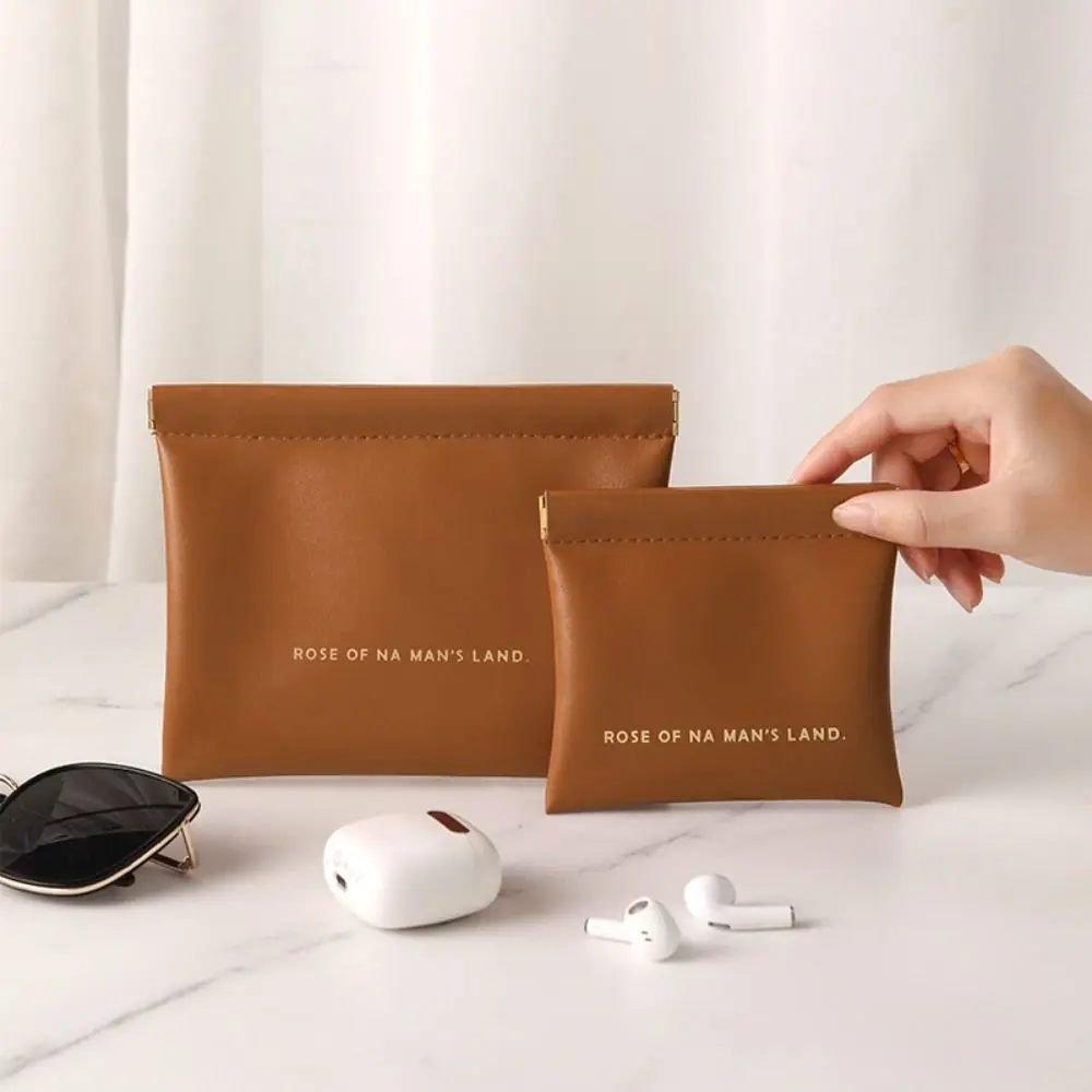 Fashion Simple Lipstick Makeup Bag Portable PU Jewelry Handbag Mini Travel Key Small Bags Women Girls