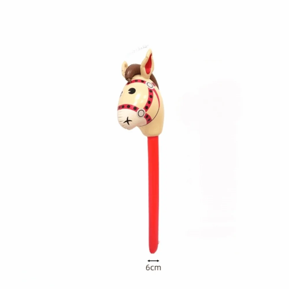 New PVC Horse Head Stick Balloon Cartoon Inflatable Balloon Animal Long Sticks Balloon Birthday
