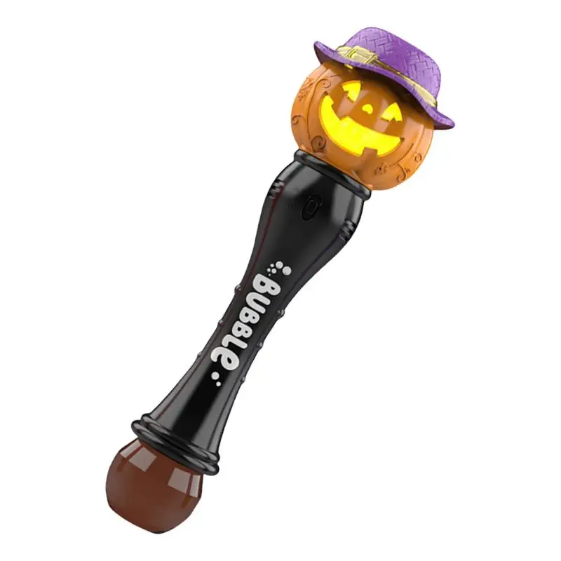 Pumpkin Bubble Wand Electric Pumpkin Bubble Blower Wand Fun Lights & Sound Effects Bubble Wand 100ml Solution Included Halloween