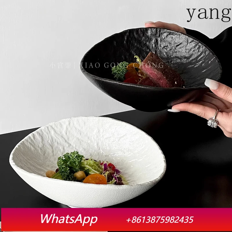 

LMM high value loose pattern salad bowl breakfast bowl high sense steak plate western tableware