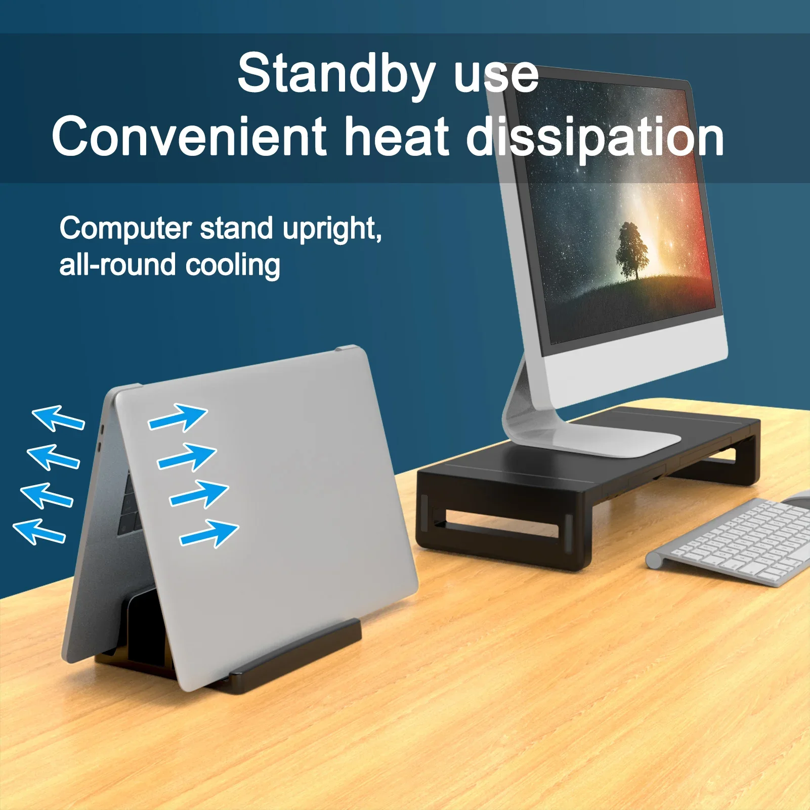 Vertical Laptop Stand for Desk,Dual Slots Plastic Laptop Holder with Space Saving Design,Laptop Stand Supports MacBook