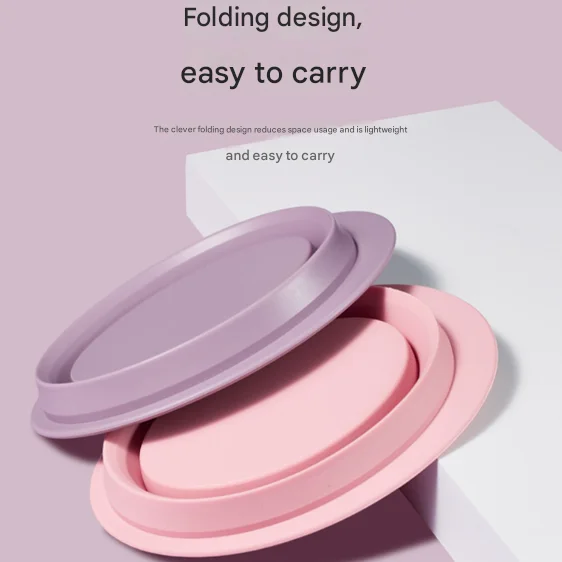 GECOMO Bol et tapis de nettoyage pour pinceaux de maquillage en silicone souple et pliable coloré, adaptés au nettoyage des bouffantes de poudre et des pinceaux de fard à paupières