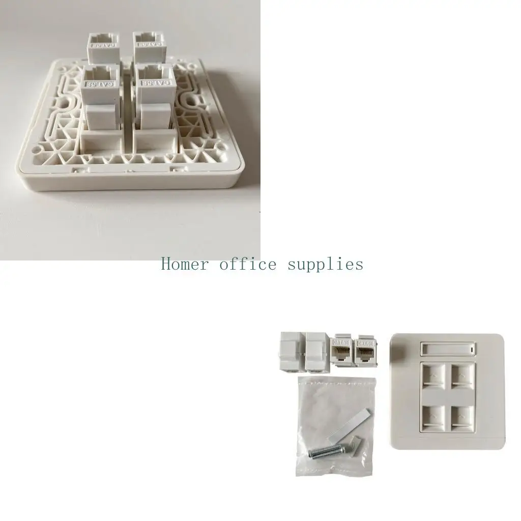 

K43B Female To Female CAT5E RJ45 LAN Faceplate 86x86mm Internet Straight Plug Outlet