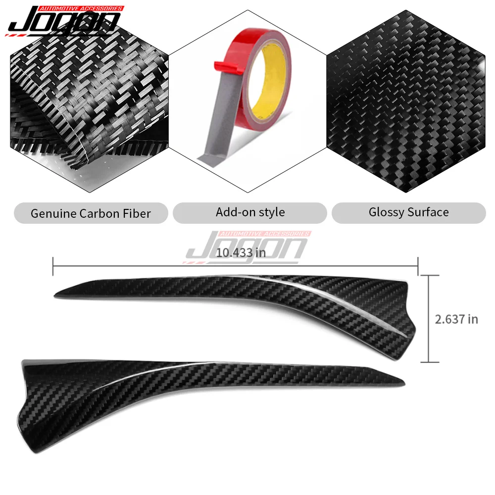 For Corvette C8 Stingray Coupe Convertible 2020+ Real Carbon Fiber Interior Car Front Door Window Side Strips Upper Molding Trim