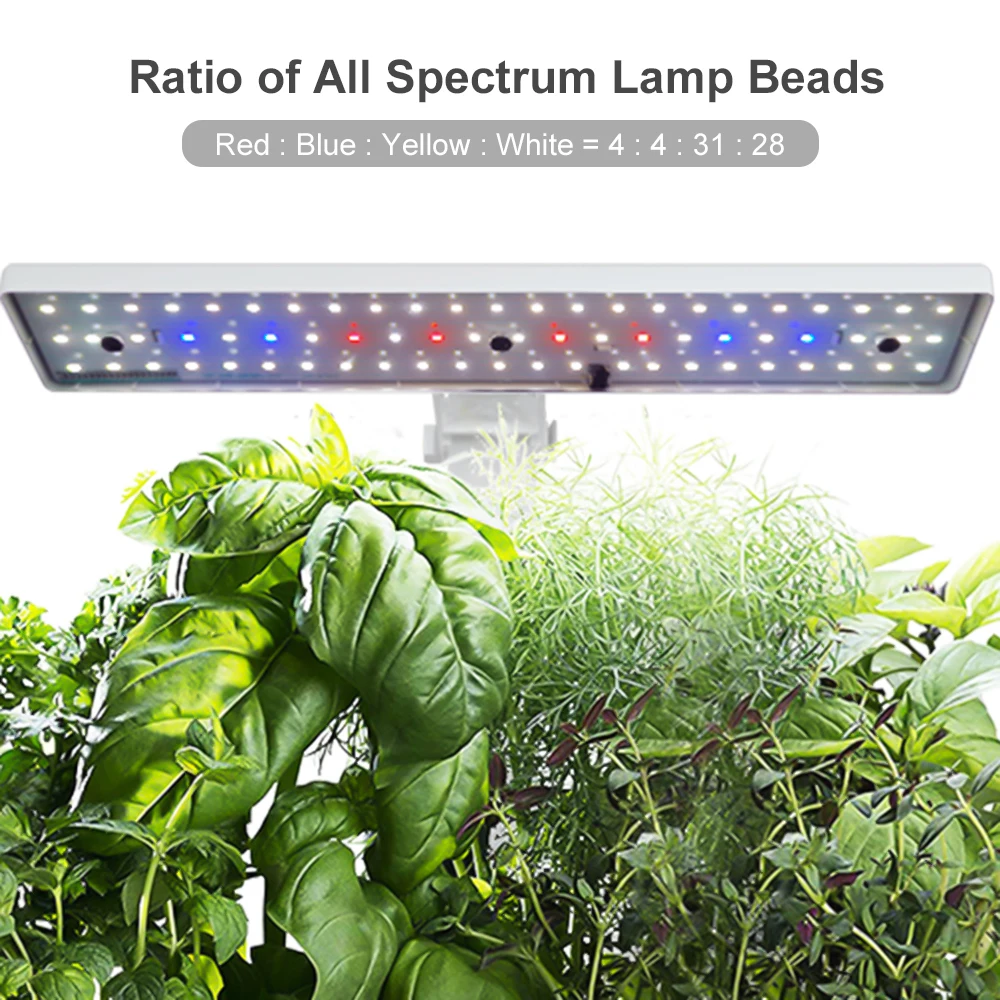 Smart Hydroponics Growing System Indoor Garden Kit 9 Pods Automatic Timing with Height Adjustable 15W LED Grow Lights