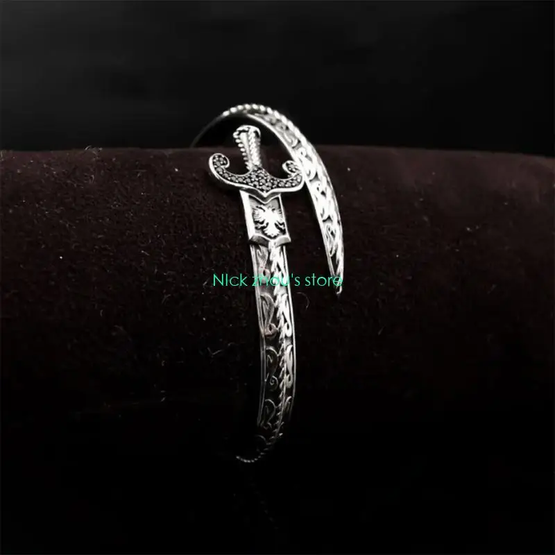 E15E Simple and Stylish Swords Wrap Open Cuff Bracelet Simple Versatile Open Bracelet