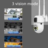 Lot de 2 Caméras de Surveillance Intelligentes WiFi Sans Fil à Double Objectif, Étanche, Intérieur/Extérieur, Liaison Double Objectif, Stockage Cloud, Vision Nocturne 4