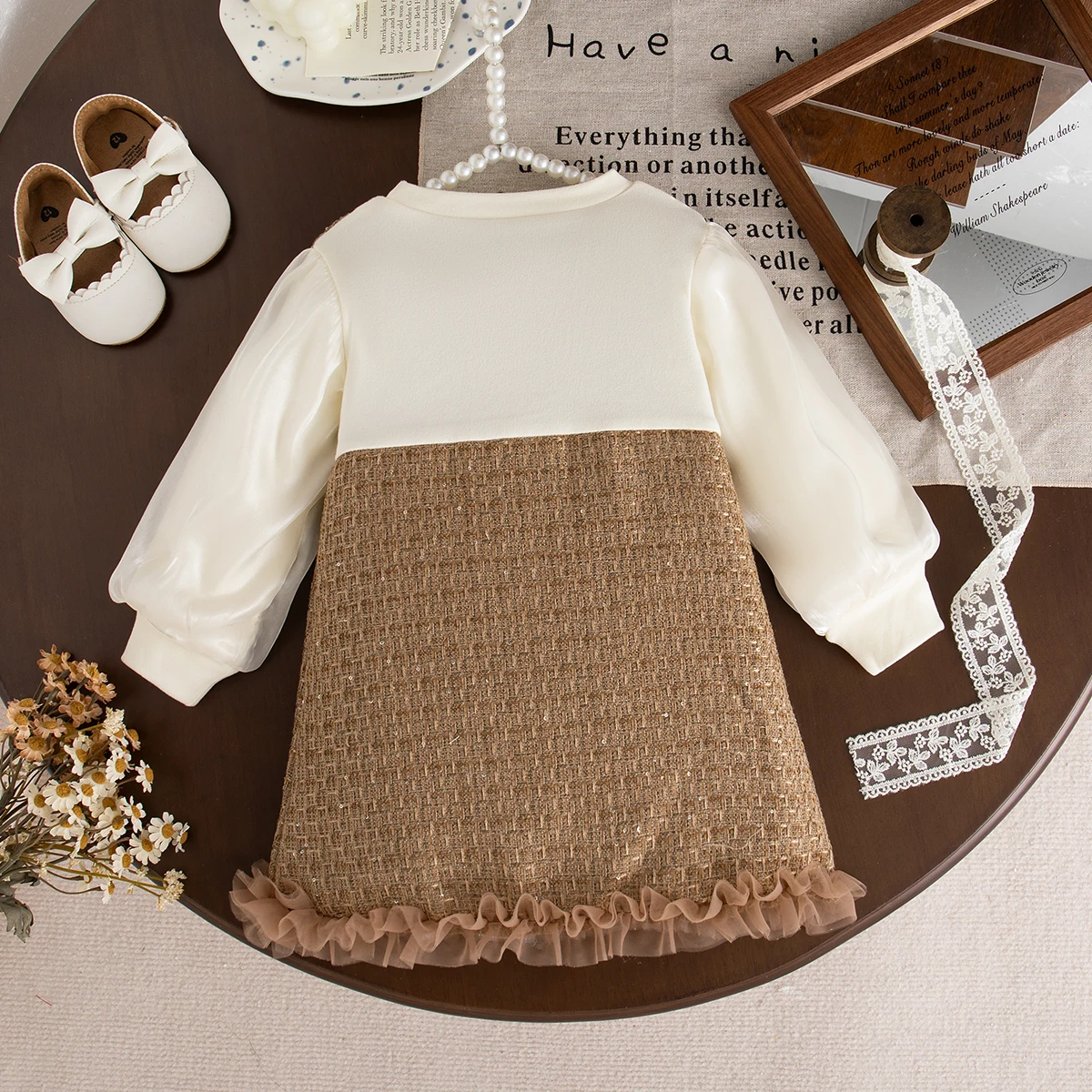 

9-месяц-3 лет, новое весенне-осеннее платье с милым бантом для маленьких девочек, детская одежда с длинными рукавами в корейском стиле