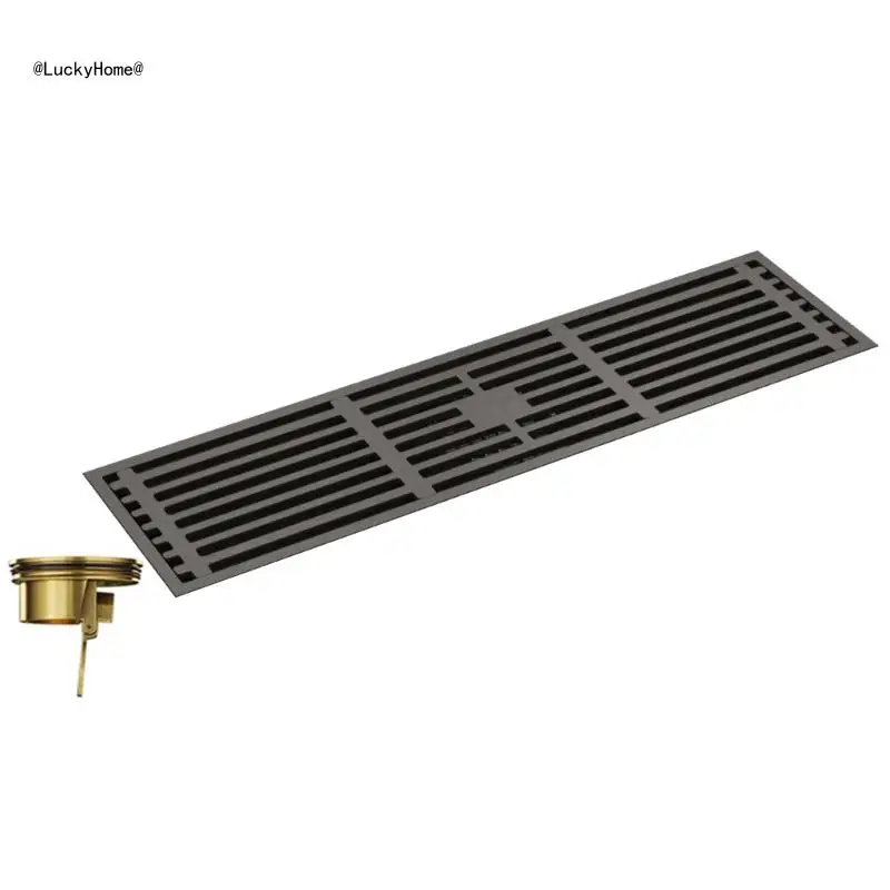 Elegant Gray Long Floor Drain Provide Effective Odor Protective Daily Use 11UA