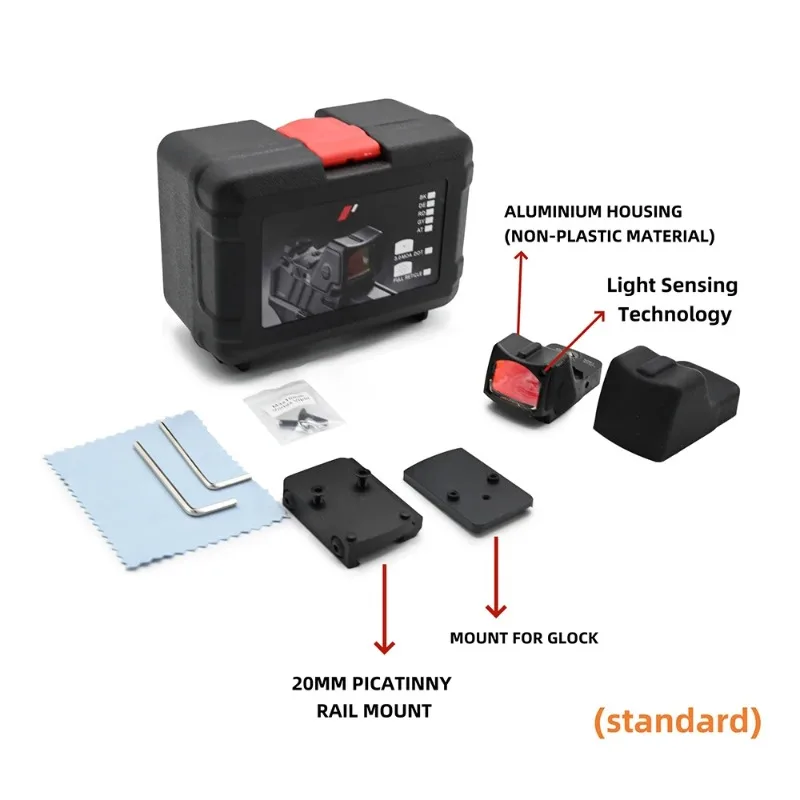 

New Tactical RMRHD Reflex Sight 1X Red Dot Sight 32MOA For Airsoft Multi Coated Lenses Fit Picatinny Rail/Mount for GLOCK