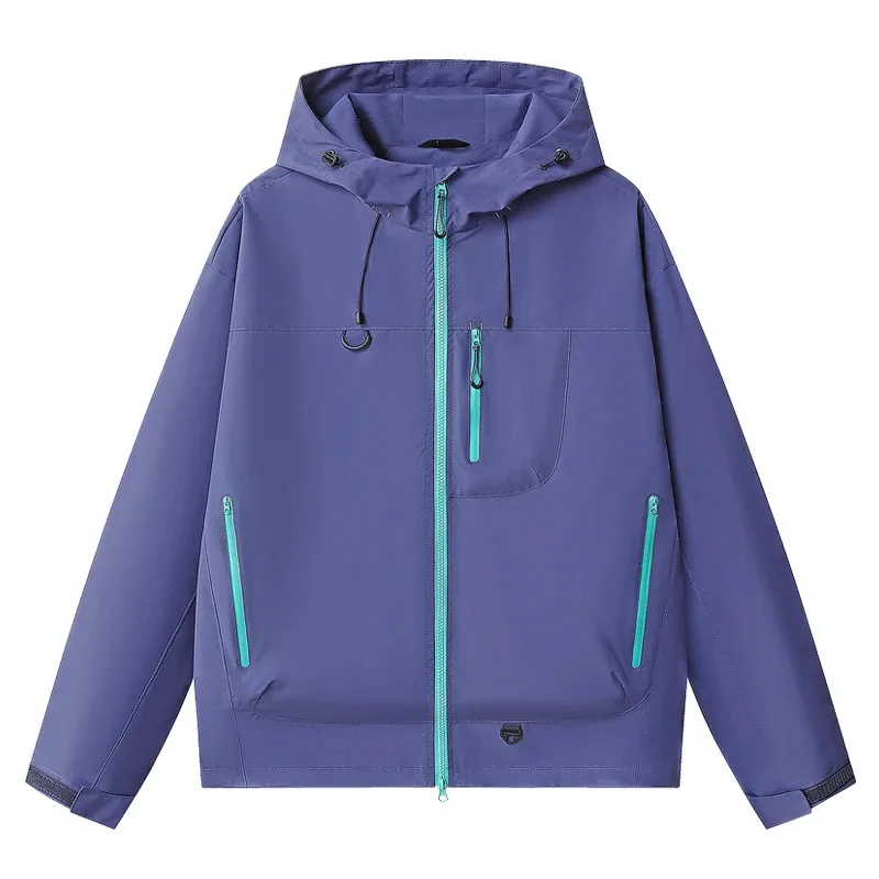 

Outdoor Men Fashion Hooded Coat Spring Autumn Casual Breathable Windproof Tops New Loose Versatile Comfort Solid Jacket Men