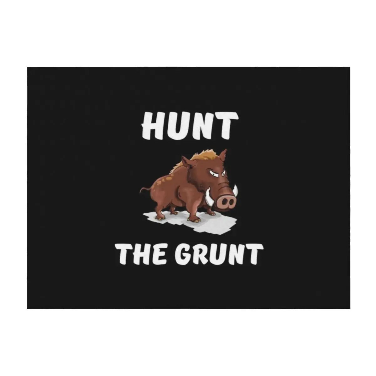 

Hunt the grunt. Hog hunting pig boar hunter black Throw Blanket Picnic wednesday Luxury Thicken Blankets